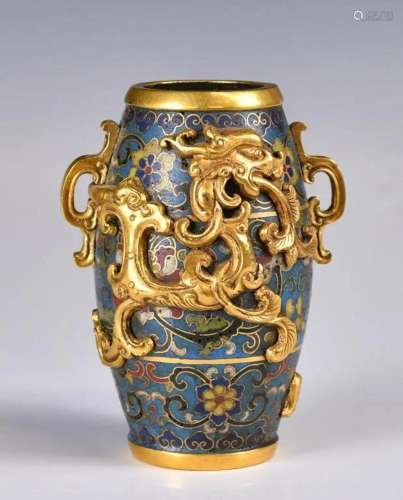 A Gilt-Cloisonne Enamel Vase, Republican Period