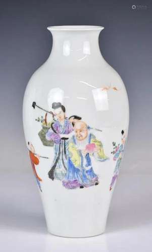 A Famille Rose Vase Hongxian Mk Republican Period