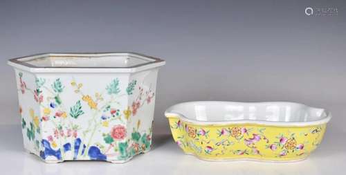 Two Famille Rose Flower Pots 19thC