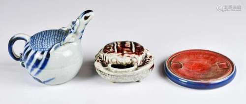 A Group of 3 Porcelain Scholar's Desk Objects