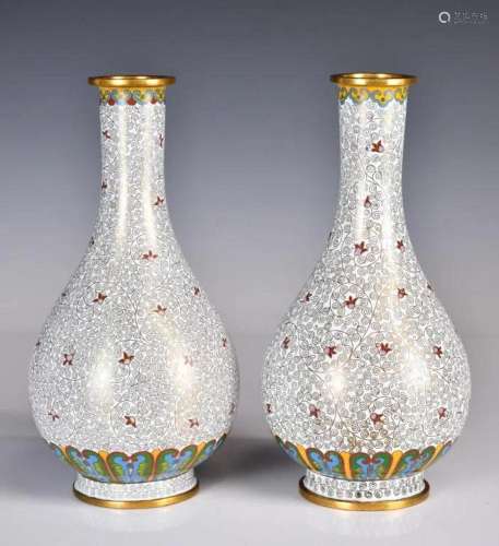 A Pair of Cloisonne Enamel Vases Republican Period