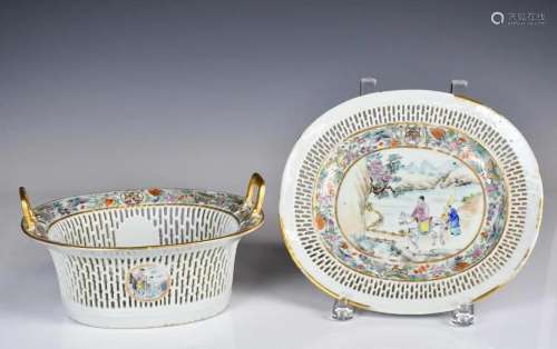 Set of 2 Chinese Export Armorial Dinnerwares 18thC
