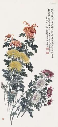 缪谷瑛 戊辰（1928）年作 菊花 立轴