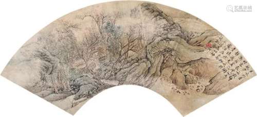 吴榖祥 壬辰（1892）年作 清逸仙居 扇框