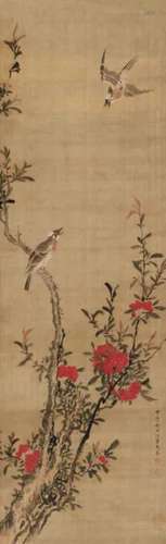 马荃 甲午（1774）年作 花鸟 立轴