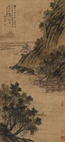 杨文骢 己卯（1639）年作 隔水吟窗 立轴