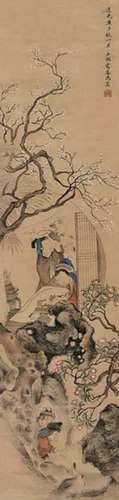 冯箕 庚子（1840）年作 新年气象 立轴