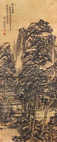 戴熙 癸丑（1853）年作 松筠泉石 镜片