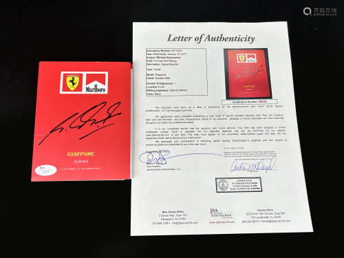 F1 06年日本冠军联赛舒马赫签名法拉利车队手册