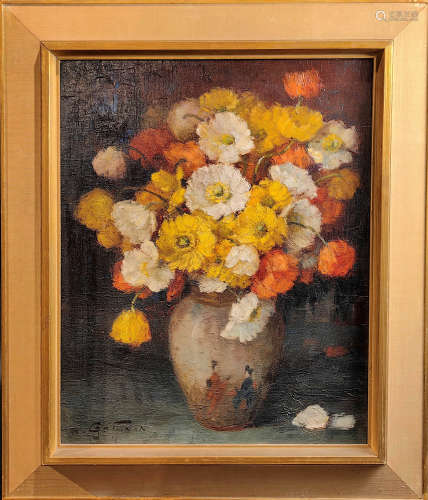二十世纪早期 法国花卉静物油画
