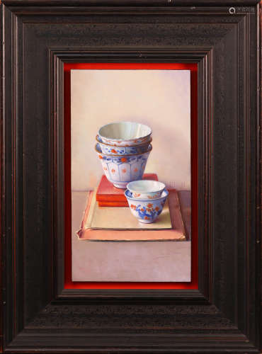 二十世纪 英国中国瓷器静物油画