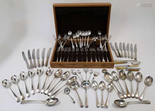 A mixed group of silver and plate flatware, to include, a Ge...