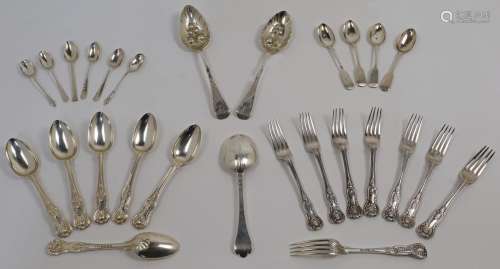 A quantity of silver flatware, to include: a set of six Will...
