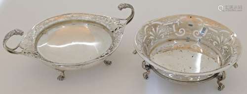 Two silver dishes, comprising: a Victorian pierced circular ...