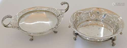 Two silver dishes, comprising: a Victorian pierced circular ...