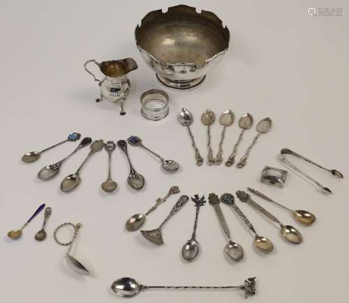 A quantity of silver and white metal, to include: an Edwardi...