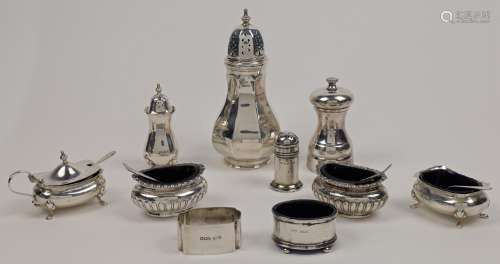 A group of silver, comprising: a sugar caster, Sheffield, 19...