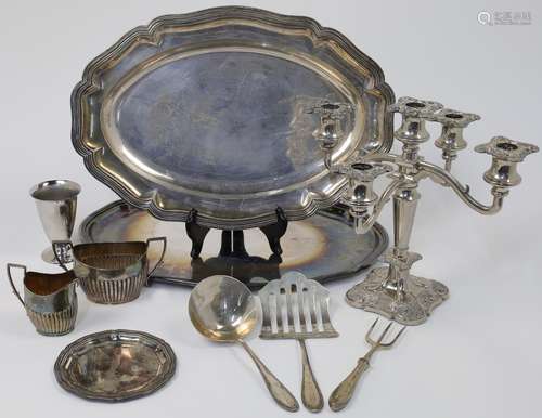 A German sardine server and ladle, both stamped 800, with en...