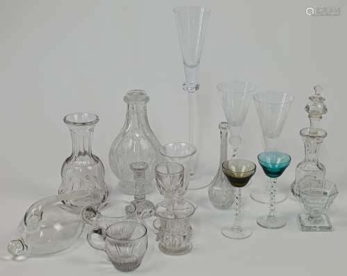 A group of glassware, 19th century and later, to include an ...