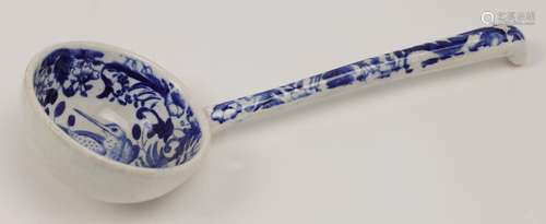 An English ornithological pearlware blue and white transfer ...