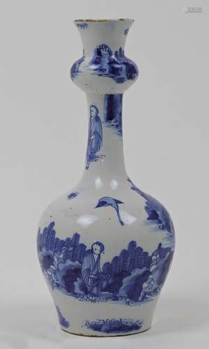 A tin glazed faience vase, possibly Frankfurt, 18th century,...