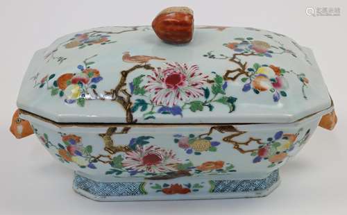 A Chinese export ware famille rose tureen and cover, 18th ce...