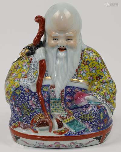 A Chinese porcelain famille rose figure of Shou Lao, 20th ce...