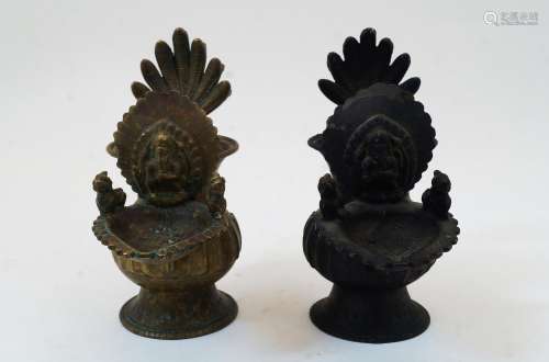 A bronze offering vessel with figure of Ganesha, Nepal, 17th...