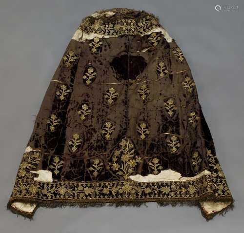 A velvet and gilt metal thread embroidered Torah cover, Turk...
