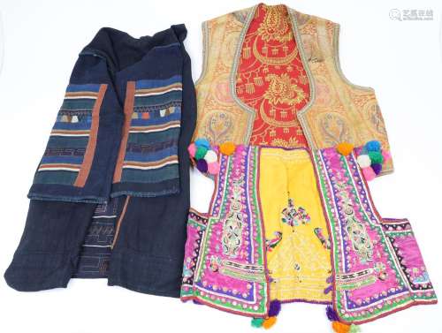 An Indian waistcoat, 20th century, metal thread embroidery; ...