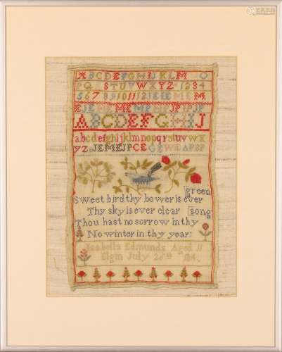 Two Scottish alphabet samplers, 19th century, to include one...