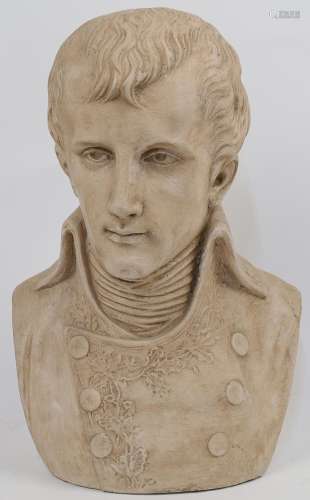 A plaster bust of Napoleon, 20th century, modelled with head...