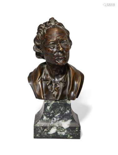 After Jean Antoine Houdon, French, 1741-1828, a bronze bust ...