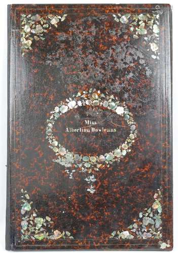 A tortoiseshell folio, 19th century, belonging to a Miss Alb...