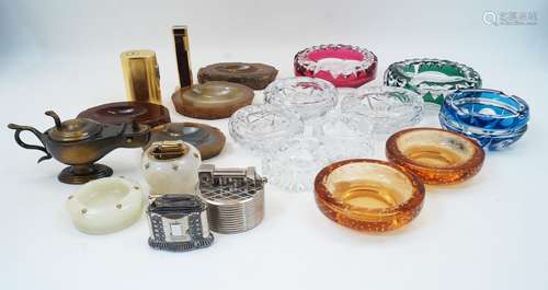 A collection of ashtrays and lighters, 20th century, to incl...