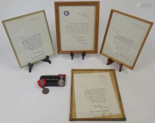 Two Imperial Service medals, the first to George Freeman, Ge...