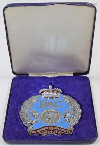 A Royal Automobile Club (RAC) Queens Silver Jubilee Badge, n...