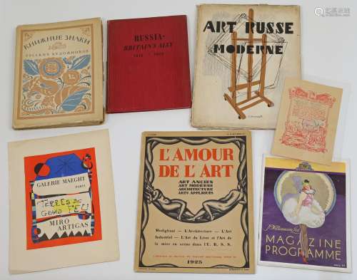 A small collection of books and art magazines, to include: a...