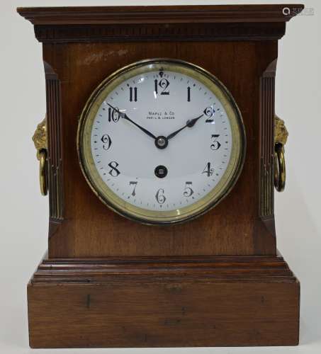 An Edwardian mahogany mantel timepiece, retailed by Maple &a...