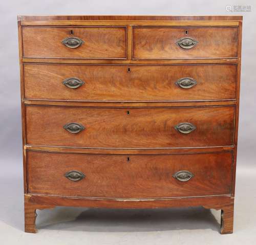 A George III mahogany bow front chest, first quarter 19th ce...