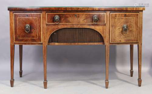 A George III mahogany bow front sideboard, last quarter 18th...