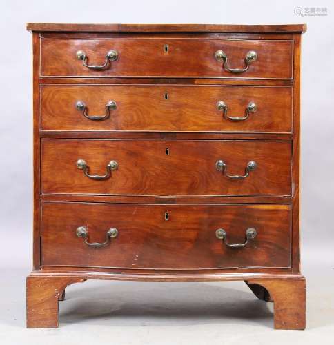 A George III mahogany serpentine front chest, first quarter ...