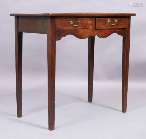 A George III mahogany side table, last quarter 18th century,...