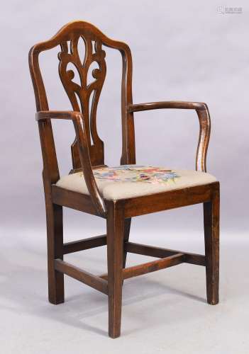 A George III style mahogany elbow chair, early 20th century,...