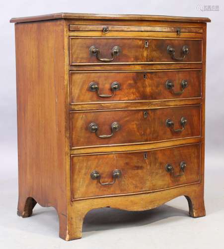 A George III style mahogany serpentine front chest, first qu...