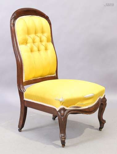 A Victorian mahogany nursing chair, third quarter 19th centu...