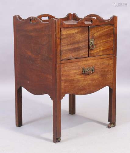 A mahogany tray top bedside commode, last quarter 19th centu...