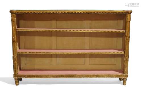 A French Louis XVI style giltwood bookcase, early 20th centu...