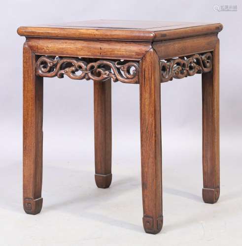 A Chinese rosewood lamp table, first quarter 20th century, w...