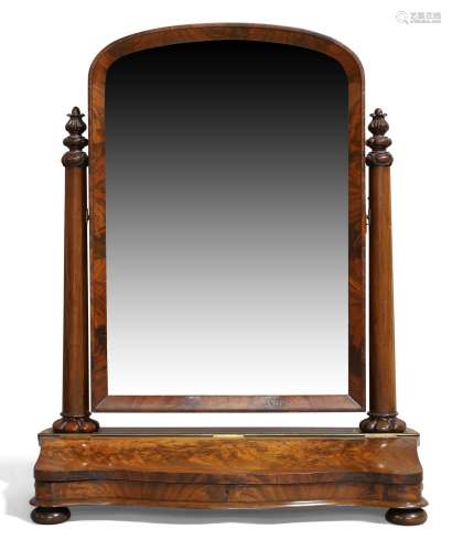 A large Victorian mahogany dressing table mirror, c.1860, th...